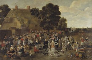 Mariage villageois et festin en plein air